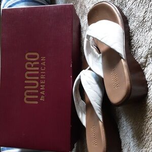 Munro Cream and Brown Sandals